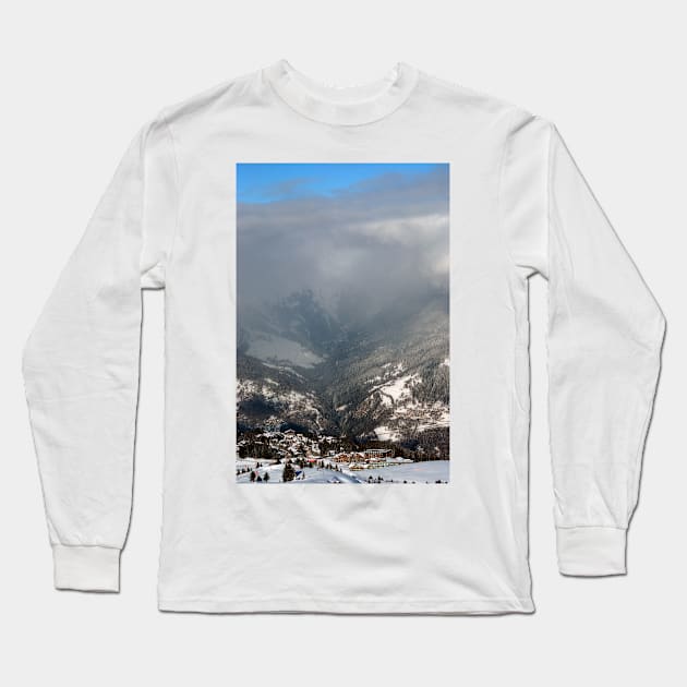 Courchevel 1850 3 Valleys French Alps France Long Sleeve T-Shirt by AndyEvansPhotos